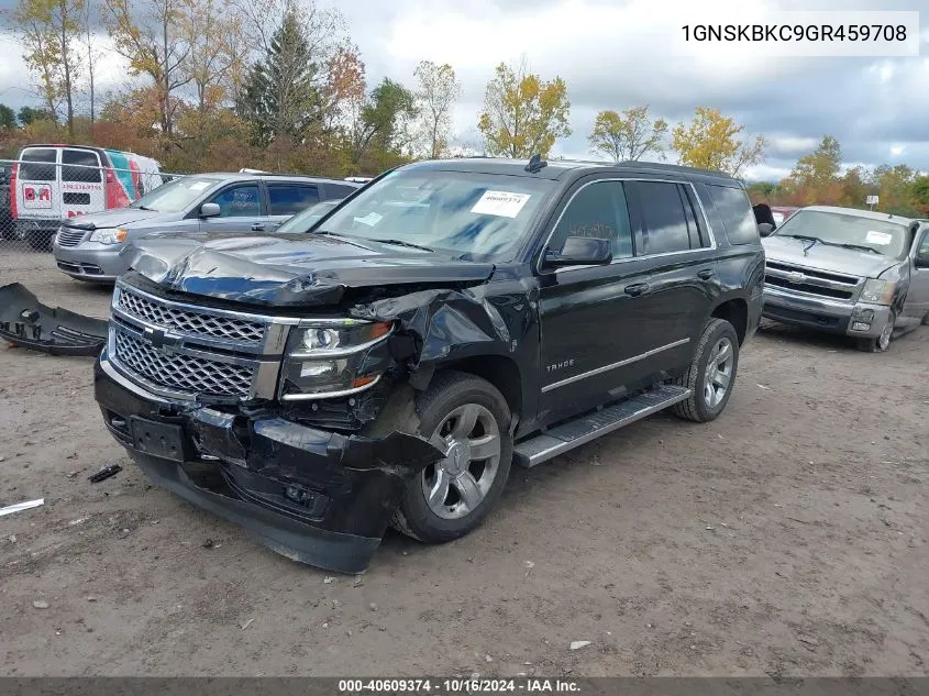 2016 Chevrolet Tahoe Lt VIN: 1GNSKBKC9GR459708 Lot: 40609374