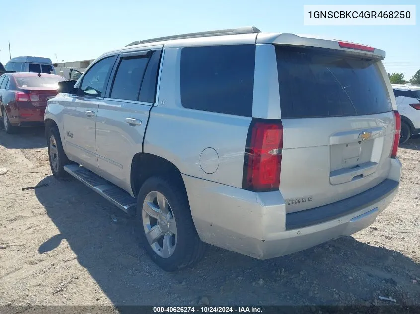 2016 Chevrolet Tahoe C1500 Lt VIN: 1GNSCBKC4GR468250 Lot: 40626274