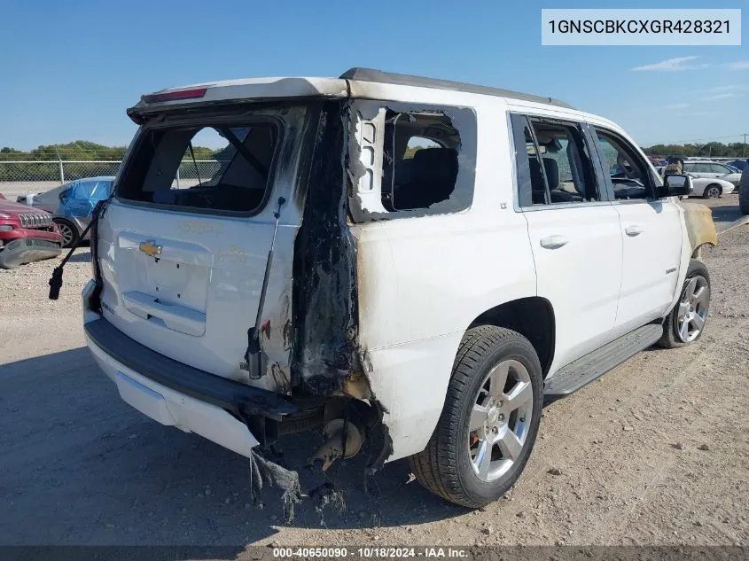 2016 Chevrolet Tahoe Lt VIN: 1GNSCBKCXGR428321 Lot: 40650090