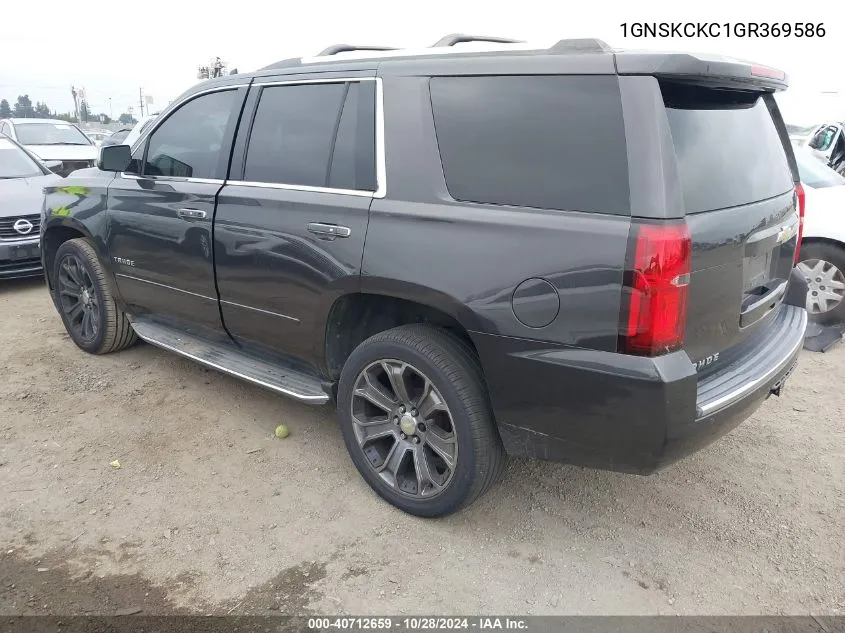 2016 Chevrolet Tahoe Ltz VIN: 1GNSKCKC1GR369586 Lot: 40712659