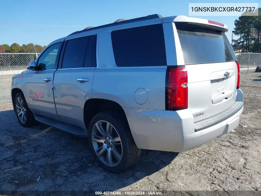 2016 Chevrolet Tahoe Lt VIN: 1GNSKBKCXGR427737 Lot: 40714365