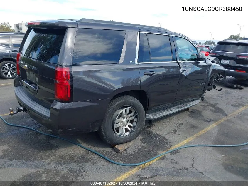 2016 Chevrolet Tahoe Ls VIN: 1GNSCAEC9GR388450 Lot: 40718282