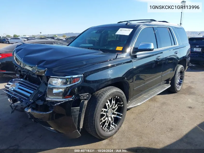 1GNSKCKC1GR113996 2016 Chevrolet Tahoe Ltz