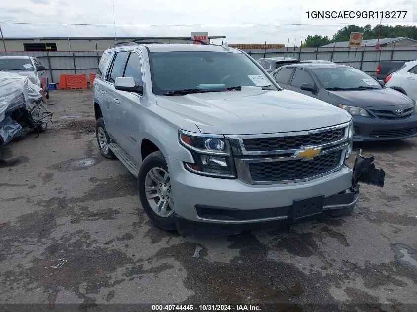 2016 Chevrolet Tahoe Ls VIN: 1GNSCAEC9GR118277 Lot: 40744445