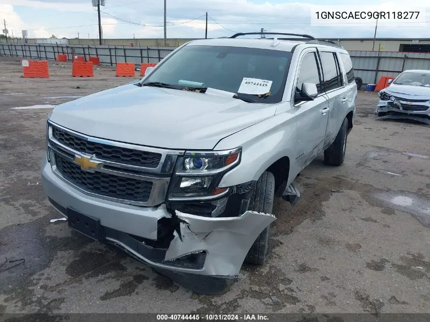 2016 Chevrolet Tahoe Ls VIN: 1GNSCAEC9GR118277 Lot: 40744445