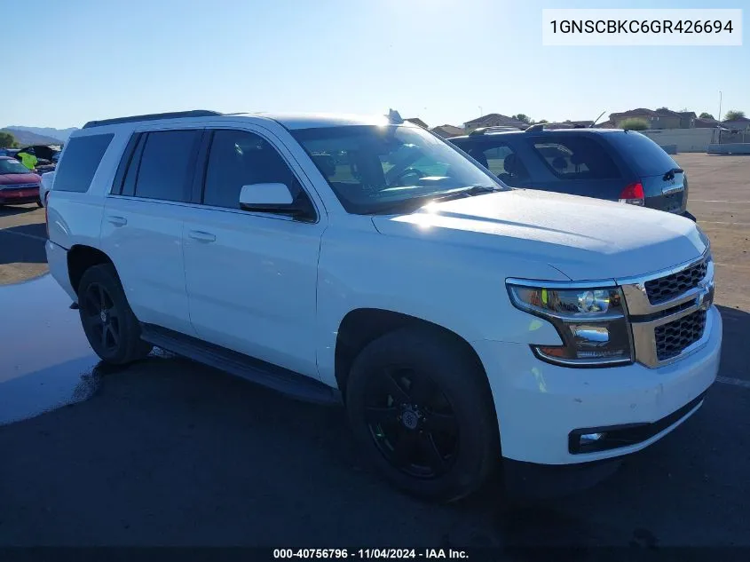 2016 Chevrolet Tahoe Lt VIN: 1GNSCBKC6GR426694 Lot: 40756796