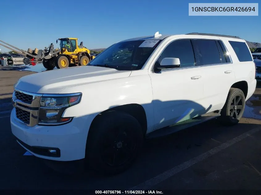 2016 Chevrolet Tahoe Lt VIN: 1GNSCBKC6GR426694 Lot: 40756796