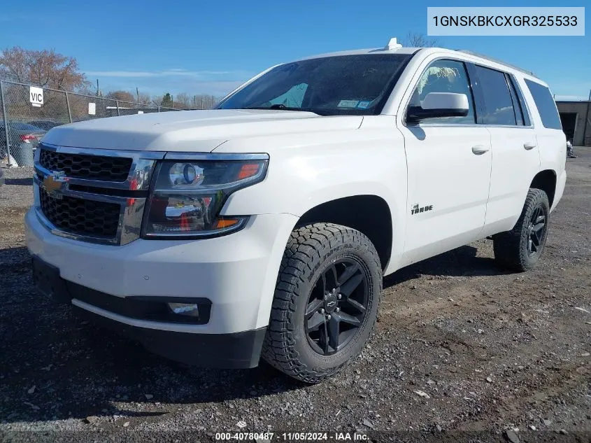 2016 Chevrolet Tahoe Lt VIN: 1GNSKBKCXGR325533 Lot: 40780487