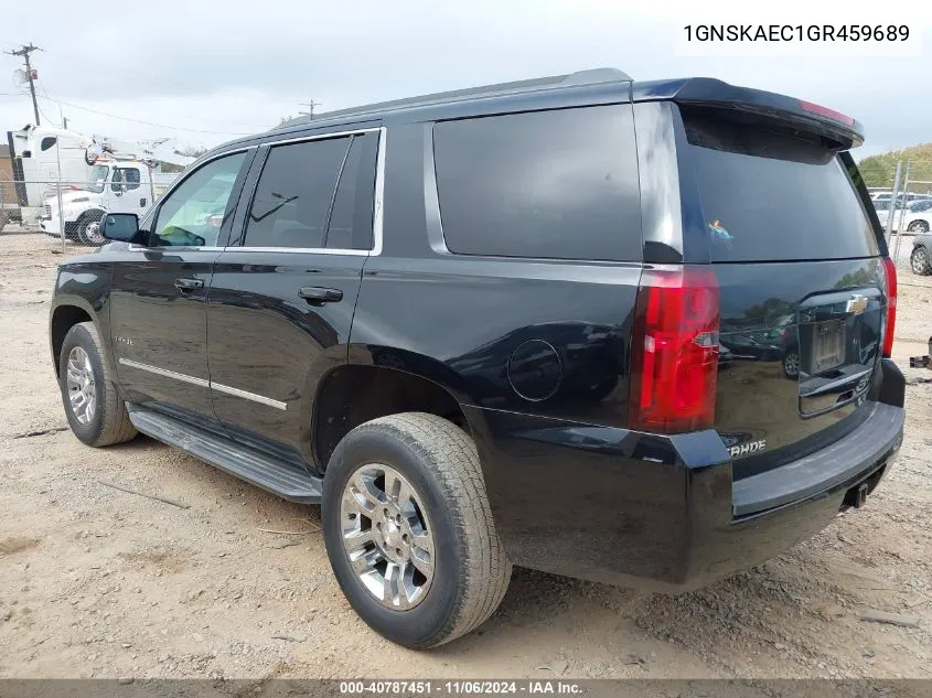 2016 Chevrolet Tahoe Ls VIN: 1GNSKAEC1GR459689 Lot: 40787451