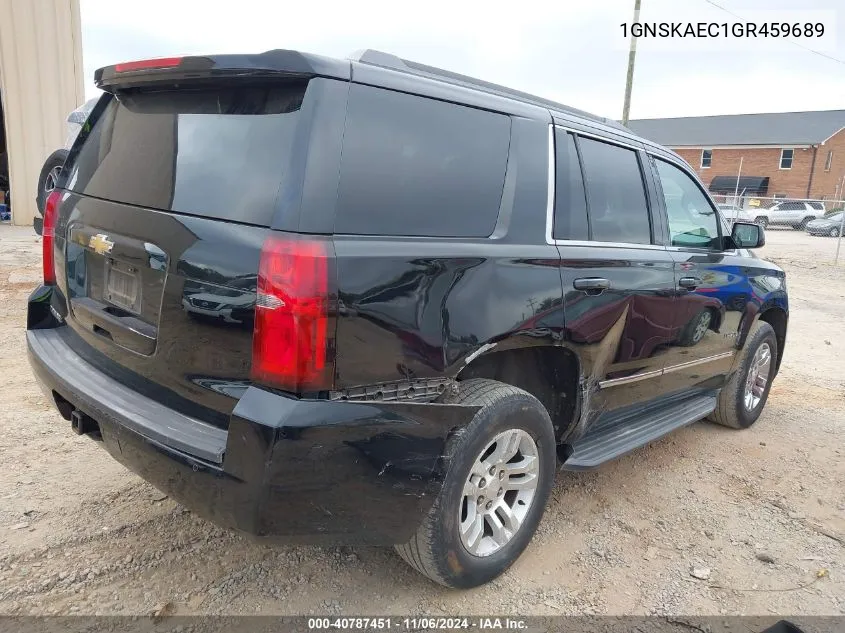 2016 Chevrolet Tahoe Ls VIN: 1GNSKAEC1GR459689 Lot: 40787451