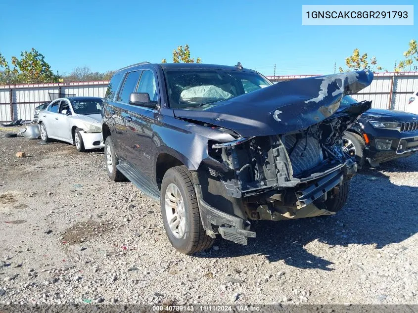 2016 Chevrolet Tahoe Ls VIN: 1GNSCAKC8GR291793 Lot: 40789143