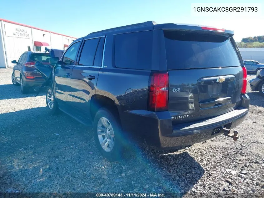 2016 Chevrolet Tahoe Ls VIN: 1GNSCAKC8GR291793 Lot: 40789143