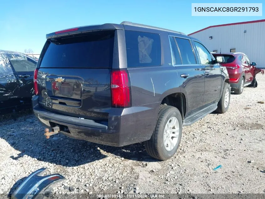 2016 Chevrolet Tahoe Ls VIN: 1GNSCAKC8GR291793 Lot: 40789143