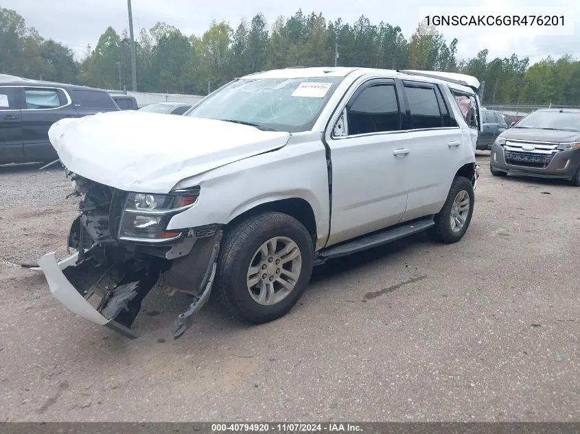 2016 Chevrolet Tahoe Ls VIN: 1GNSCAKC6GR476201 Lot: 40794920