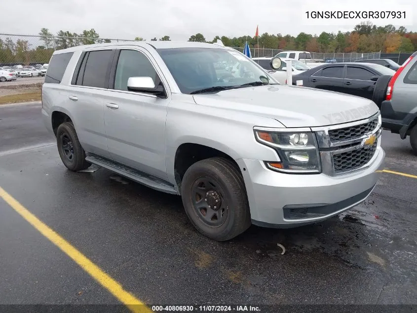 1GNSKDECXGR307931 2016 Chevrolet Tahoe Commercial Fleet