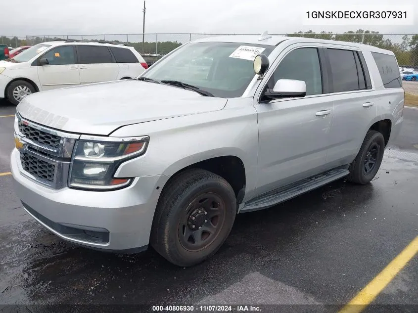 1GNSKDECXGR307931 2016 Chevrolet Tahoe Commercial Fleet