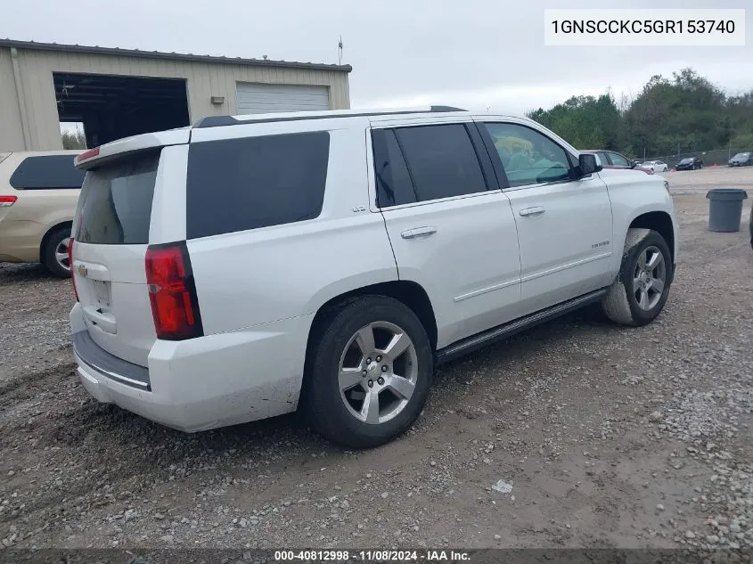 2016 Chevrolet Tahoe Ltz VIN: 1GNSCCKC5GR153740 Lot: 40812998