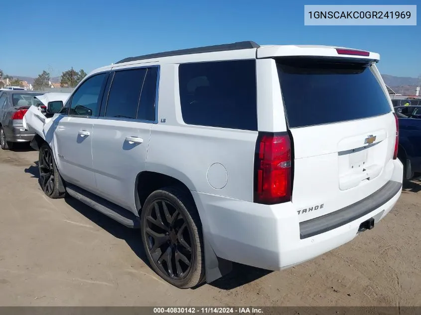 2016 Chevrolet Tahoe Ls VIN: 1GNSCAKC0GR241969 Lot: 40830142