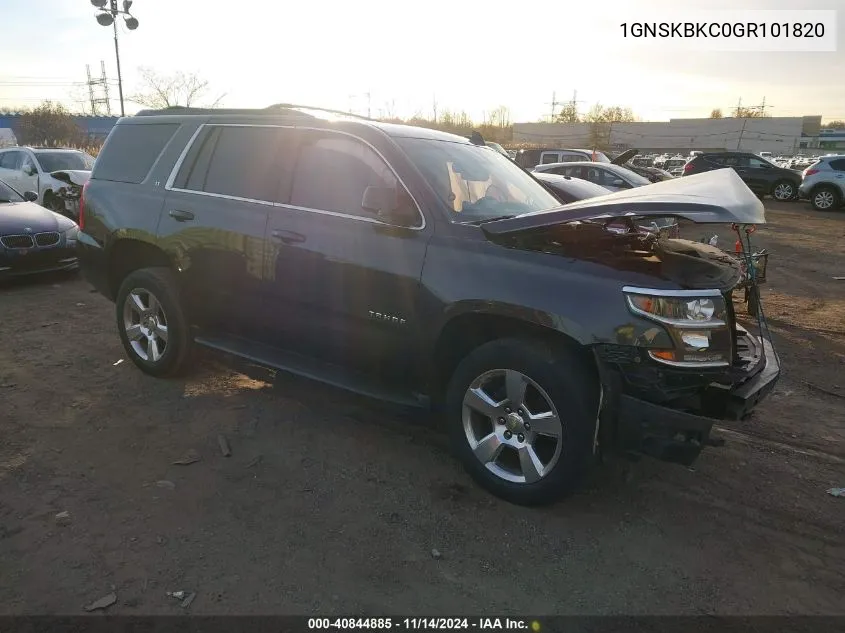 2016 Chevrolet Tahoe Lt VIN: 1GNSKBKC0GR101820 Lot: 40844885