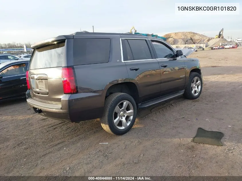 2016 Chevrolet Tahoe Lt VIN: 1GNSKBKC0GR101820 Lot: 40844885