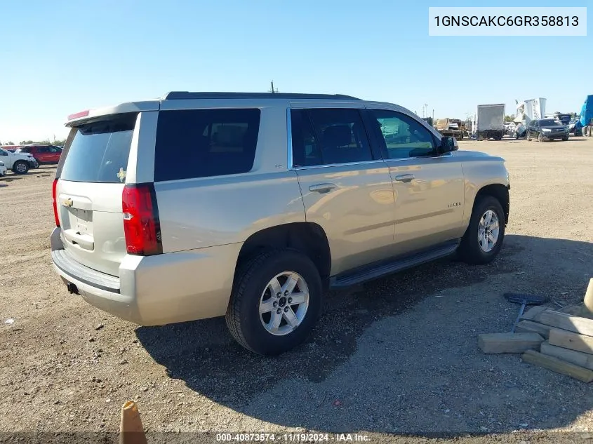 1GNSCAKC6GR358813 2016 Chevrolet Tahoe Ls