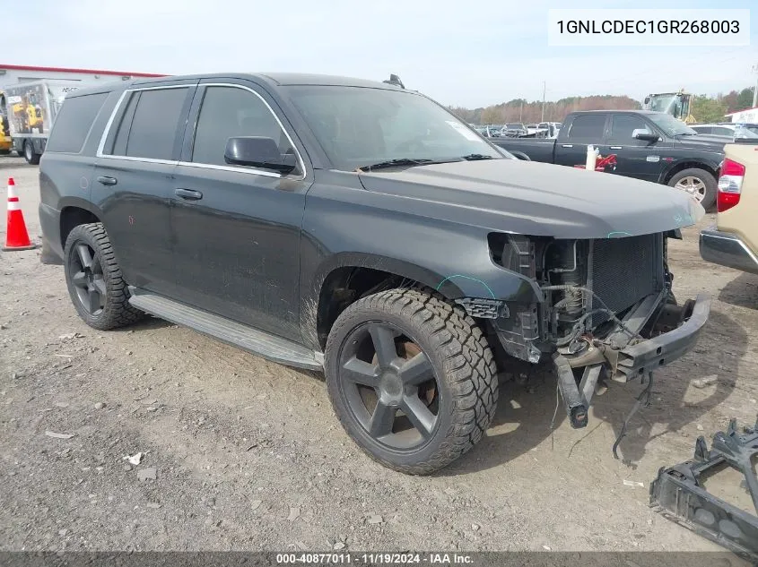 2016 Chevrolet Tahoe Commercial Fleet VIN: 1GNLCDEC1GR268003 Lot: 40877011