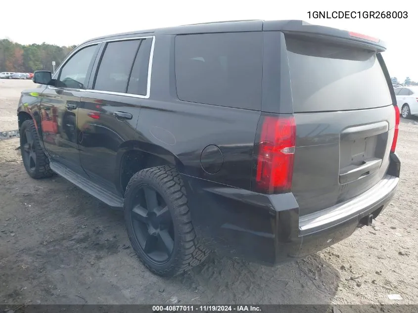 2016 Chevrolet Tahoe Commercial Fleet VIN: 1GNLCDEC1GR268003 Lot: 40877011