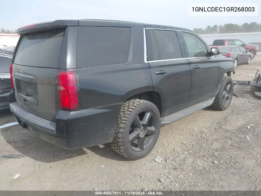 2016 Chevrolet Tahoe Commercial Fleet VIN: 1GNLCDEC1GR268003 Lot: 40877011