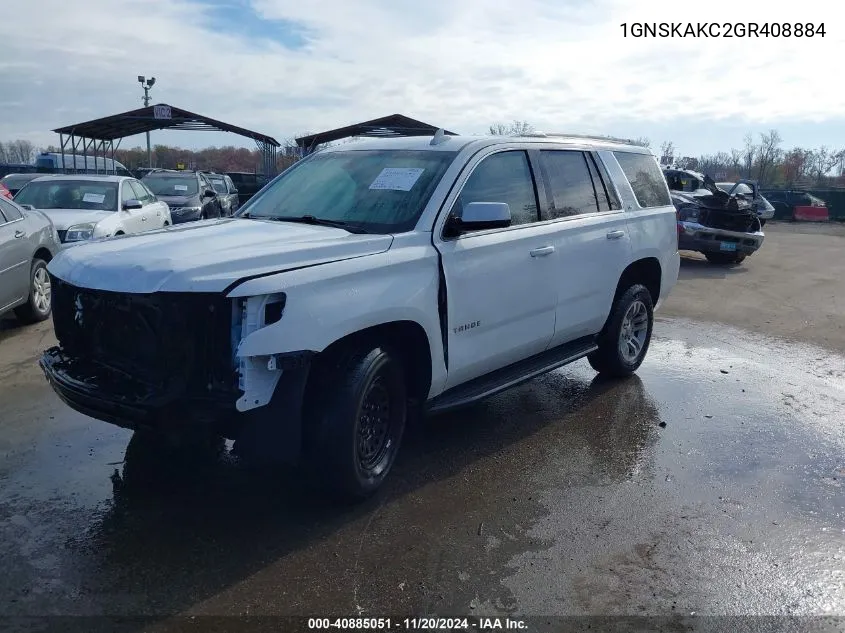 2016 Chevrolet Tahoe Ls VIN: 1GNSKAKC2GR408884 Lot: 40885051