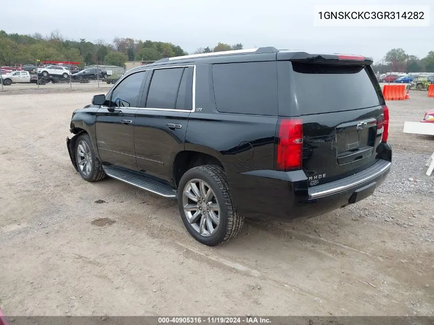 2016 Chevrolet Tahoe Ltz VIN: 1GNSKCKC3GR314282 Lot: 40905316