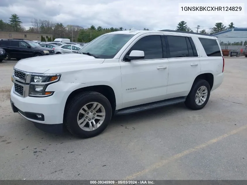 2017 Chevrolet Tahoe Lt VIN: 1GNSKBKCXHR124829 Lot: 39345909