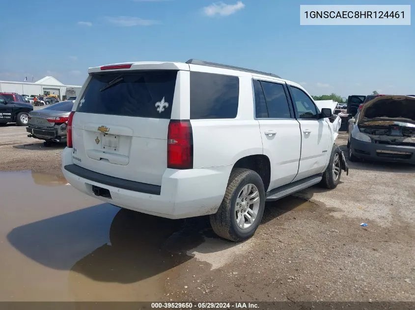 2017 Chevrolet Tahoe Ls VIN: 1GNSCAEC8HR124461 Lot: 39529650