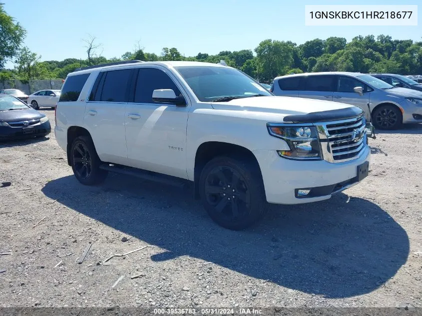 2017 Chevrolet Tahoe Lt VIN: 1GNSKBKC1HR218677 Lot: 39536783