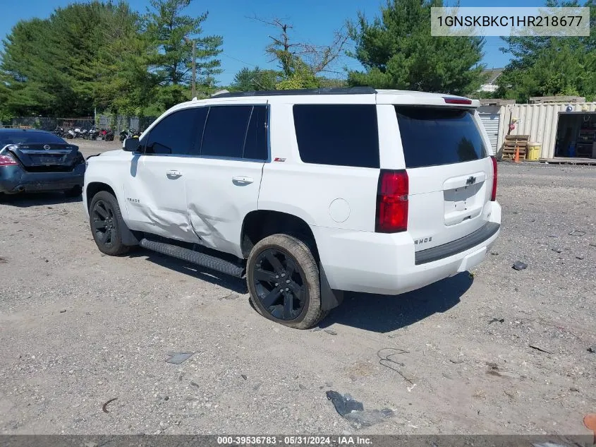 2017 Chevrolet Tahoe Lt VIN: 1GNSKBKC1HR218677 Lot: 39536783