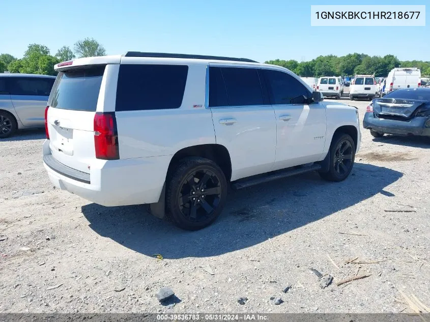 2017 Chevrolet Tahoe Lt VIN: 1GNSKBKC1HR218677 Lot: 39536783