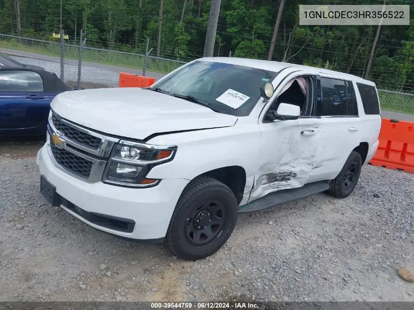 2017 Chevrolet Tahoe Commercial Fleet VIN: 1GNLCDEC3HR356522 Lot: 39544759