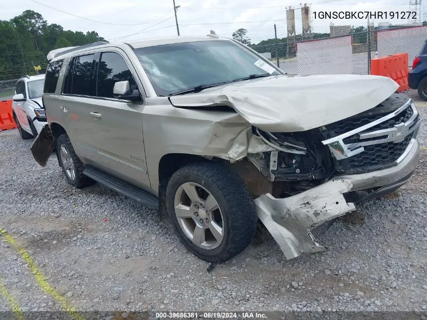 2017 Chevrolet Tahoe Lt VIN: 1GNSCBKC7HR191272 Lot: 39686381