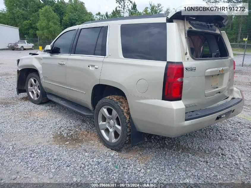 2017 Chevrolet Tahoe Lt VIN: 1GNSCBKC7HR191272 Lot: 39686381