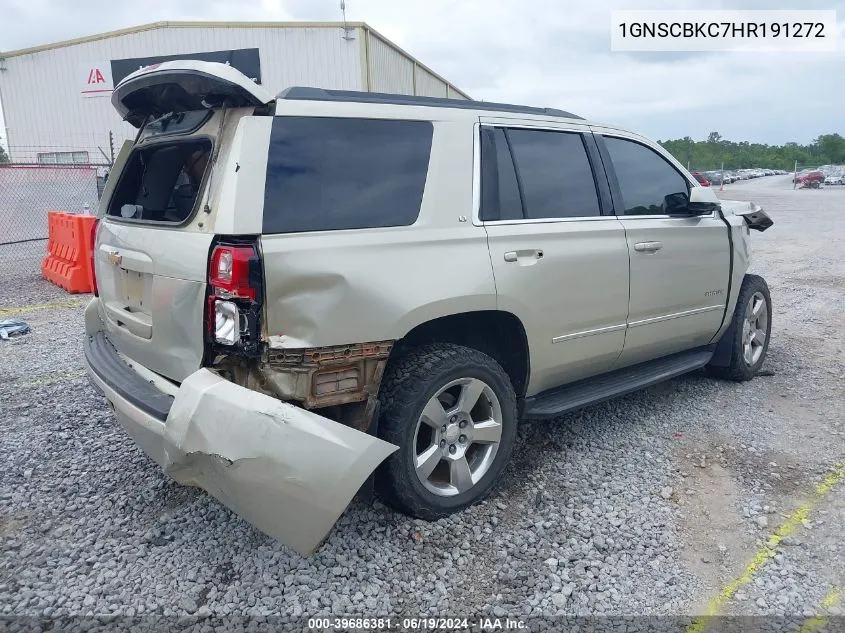 1GNSCBKC7HR191272 2017 Chevrolet Tahoe Lt