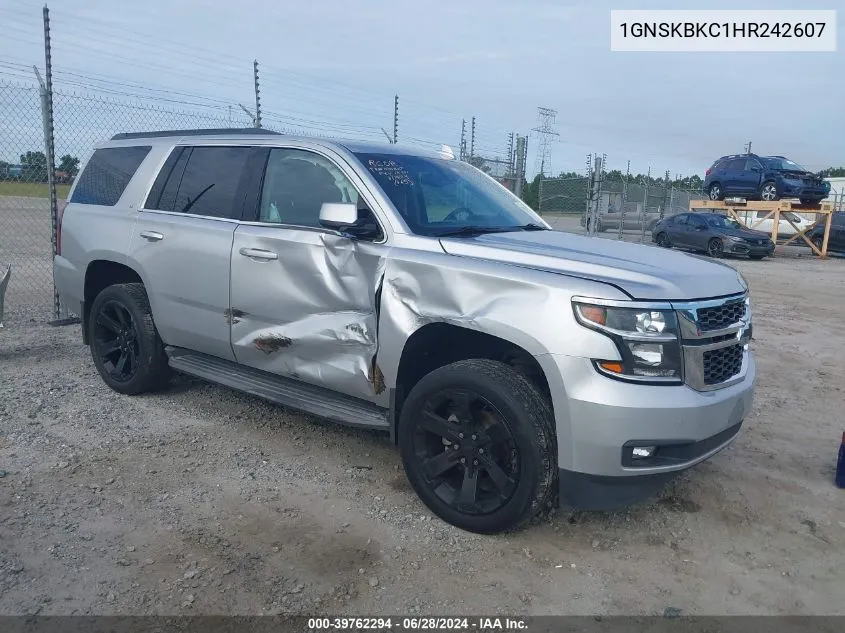 2017 Chevrolet Tahoe Lt VIN: 1GNSKBKC1HR242607 Lot: 39762294