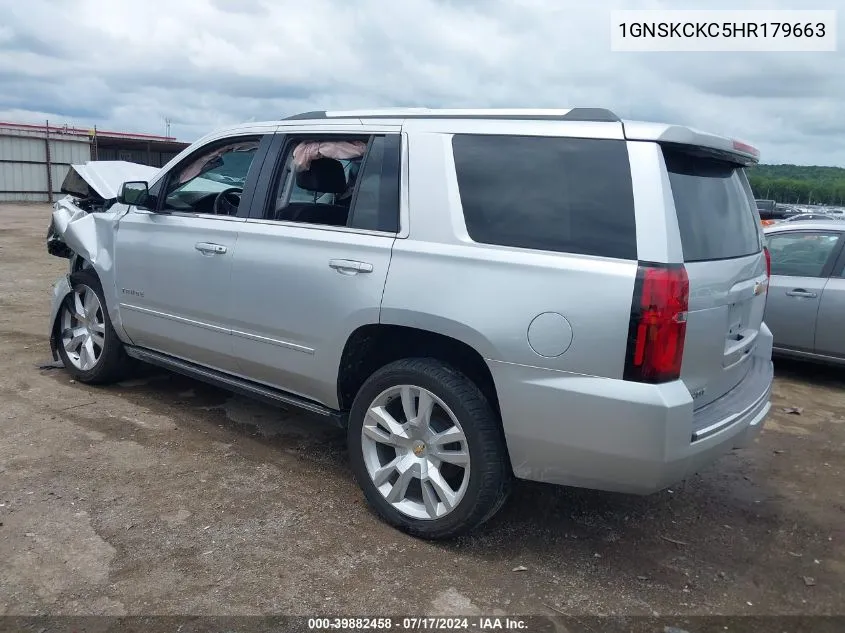 2017 Chevrolet Tahoe Premier VIN: 1GNSKCKC5HR179663 Lot: 39882458