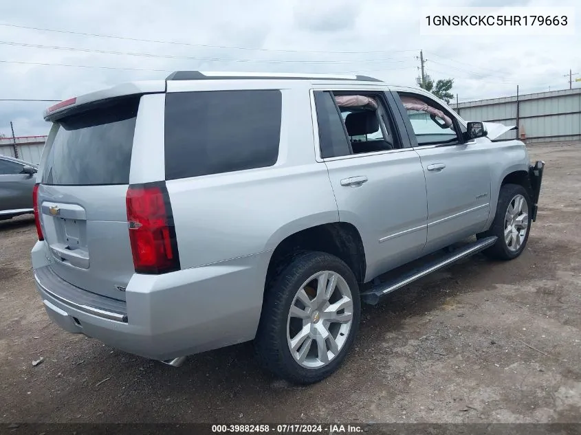 2017 Chevrolet Tahoe Premier VIN: 1GNSKCKC5HR179663 Lot: 39882458