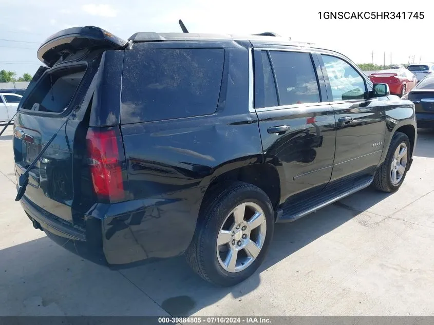 2017 Chevrolet Tahoe Ls VIN: 1GNSCAKC5HR341745 Lot: 39884805