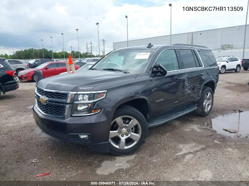 2017 Chevrolet Tahoe Lt VIN: 1GNSCBKC7HR113509 Lot: 39946971