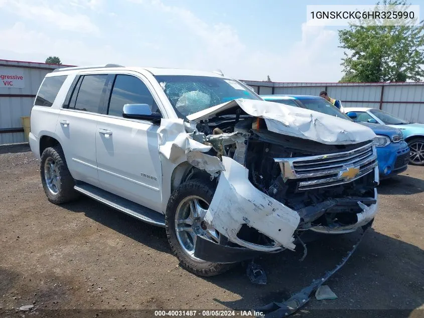 2017 Chevrolet Tahoe Premier VIN: 1GNSKCKC6HR325990 Lot: 40031487