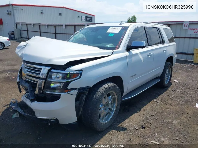 2017 Chevrolet Tahoe Premier VIN: 1GNSKCKC6HR325990 Lot: 40031487