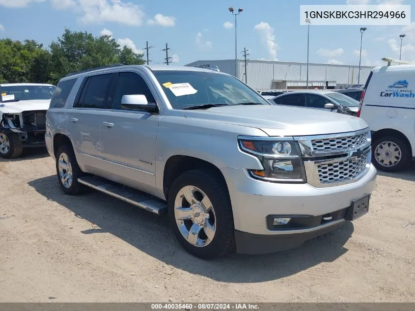 2017 Chevrolet Tahoe Lt VIN: 1GNSKBKC3HR294966 Lot: 40035460