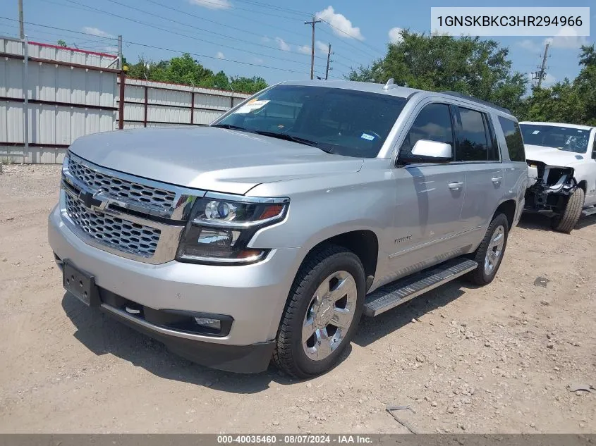 2017 Chevrolet Tahoe Lt VIN: 1GNSKBKC3HR294966 Lot: 40035460