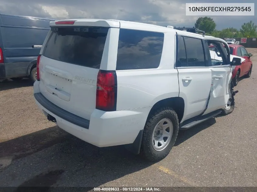 2017 Chevrolet Tahoe Commercial Fleet VIN: 1GNSKFECXHR279545 Lot: 40089633