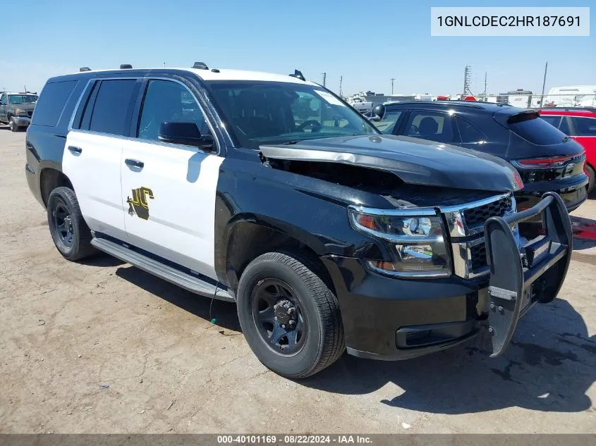 2017 Chevrolet Tahoe Commercial Fleet VIN: 1GNLCDEC2HR187691 Lot: 40101169